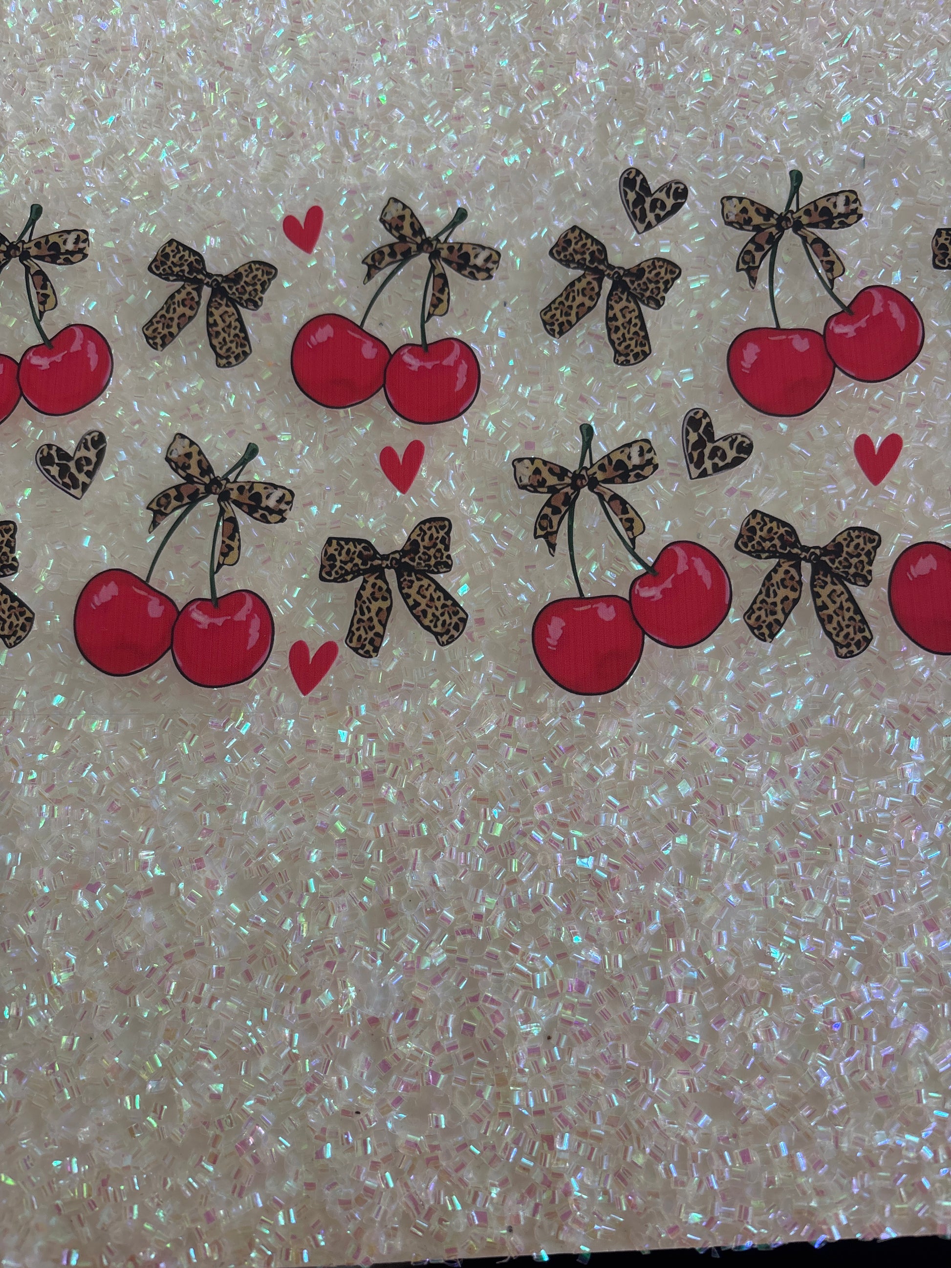 Leopard bow with cherries