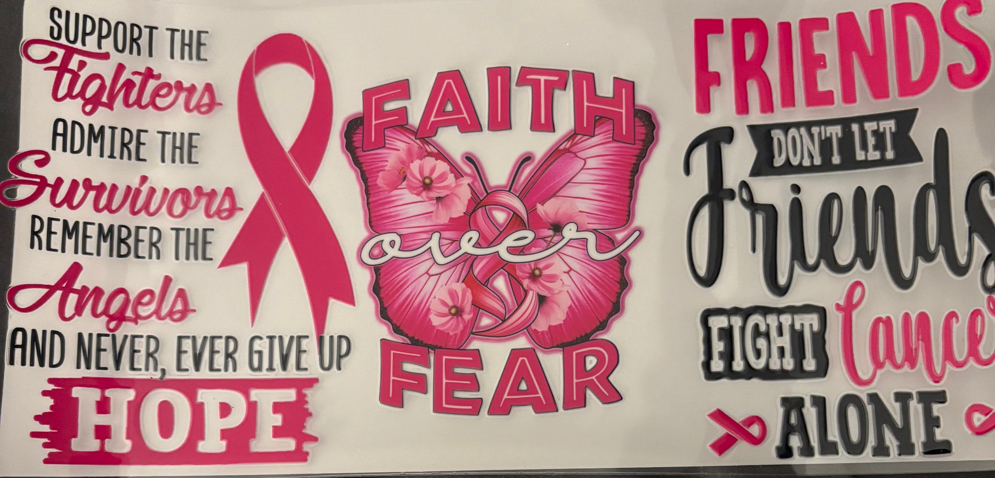 Faith over fear pink butterfly