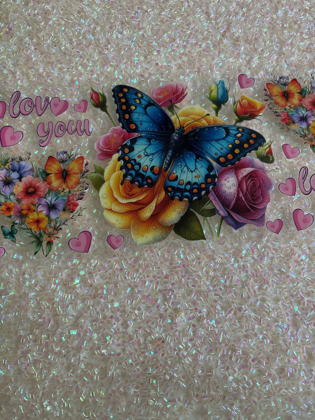 Butterfly love you with lid decal