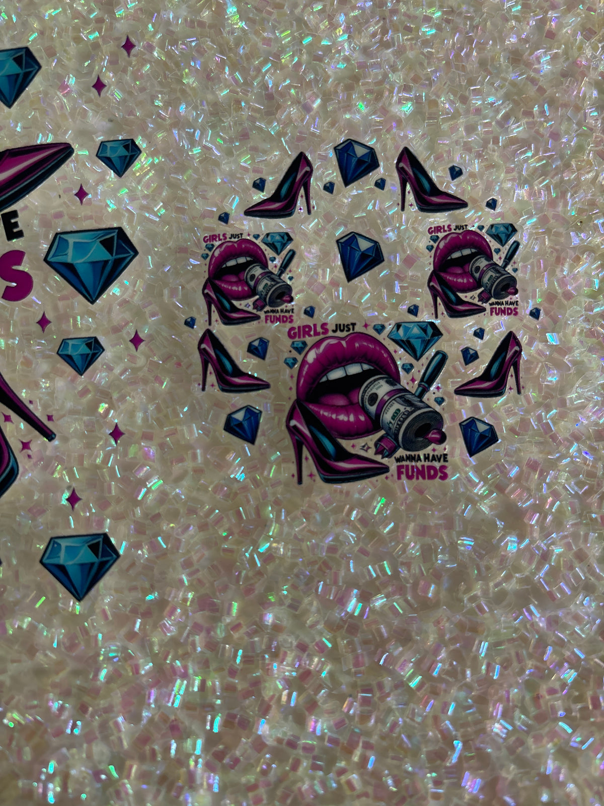 Girls just wanna have funds with lid decal