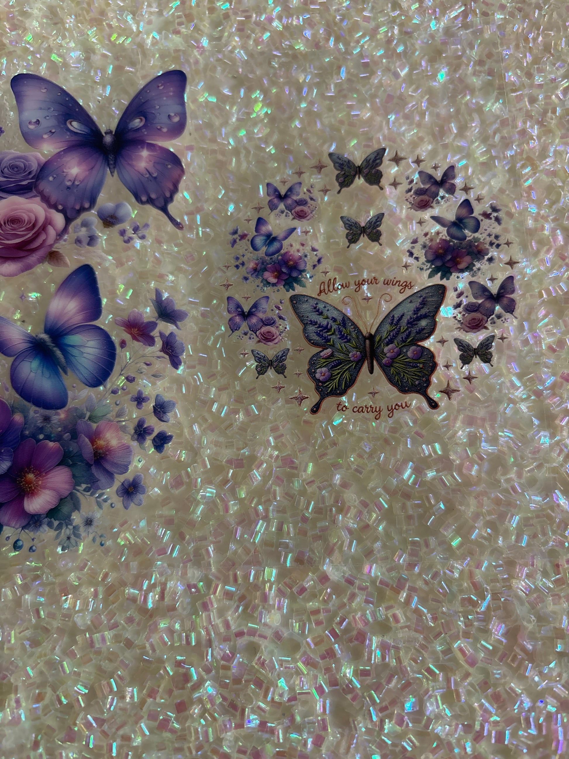 Butterfly, allow your wings to carry you with lid decal