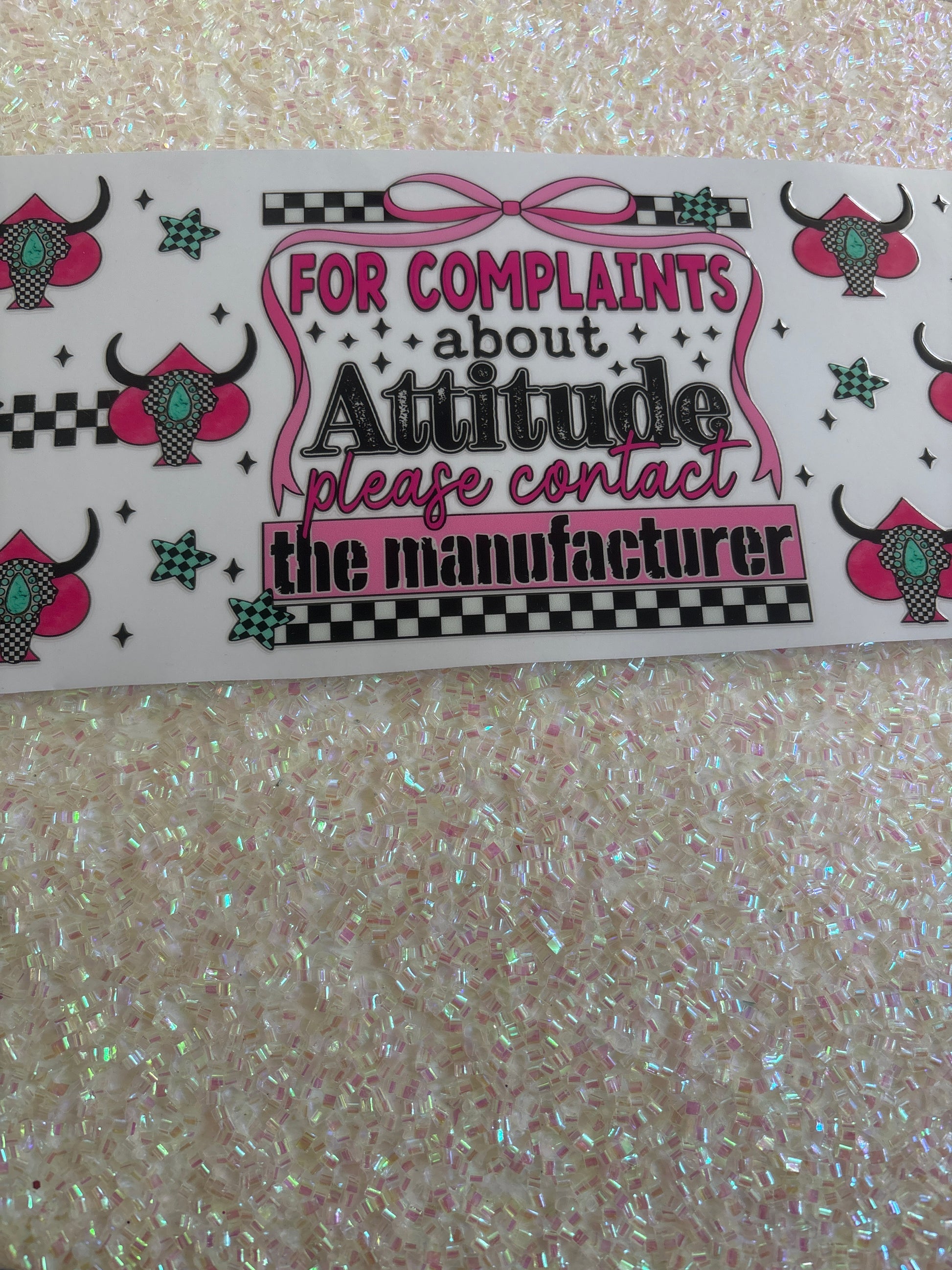 We’re complaints about attitude please contact the manufacturer larger wrap