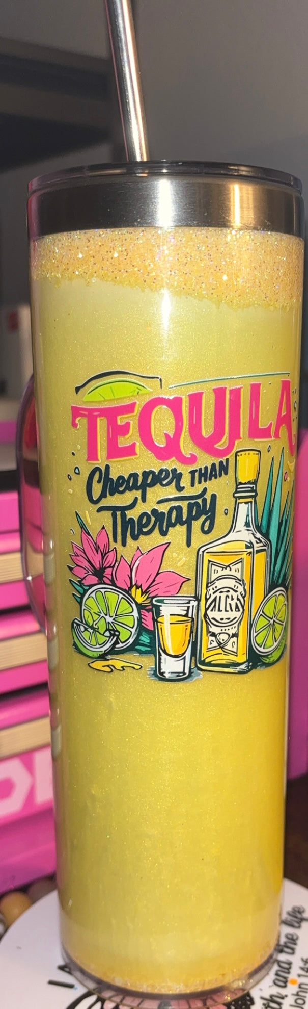 Tequila is cheaper than therapy 20 ounce cup with handle