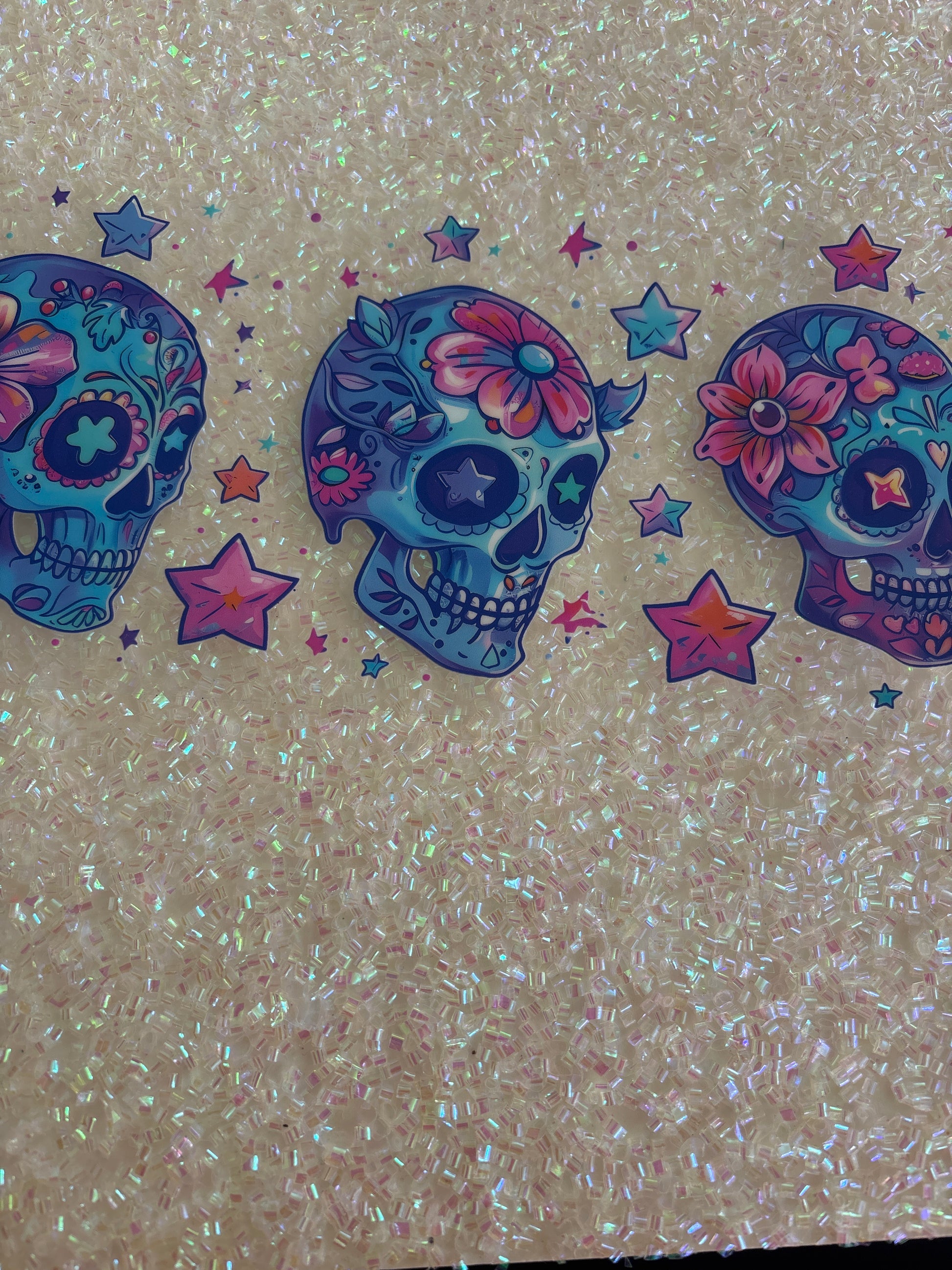 Colourful skulls