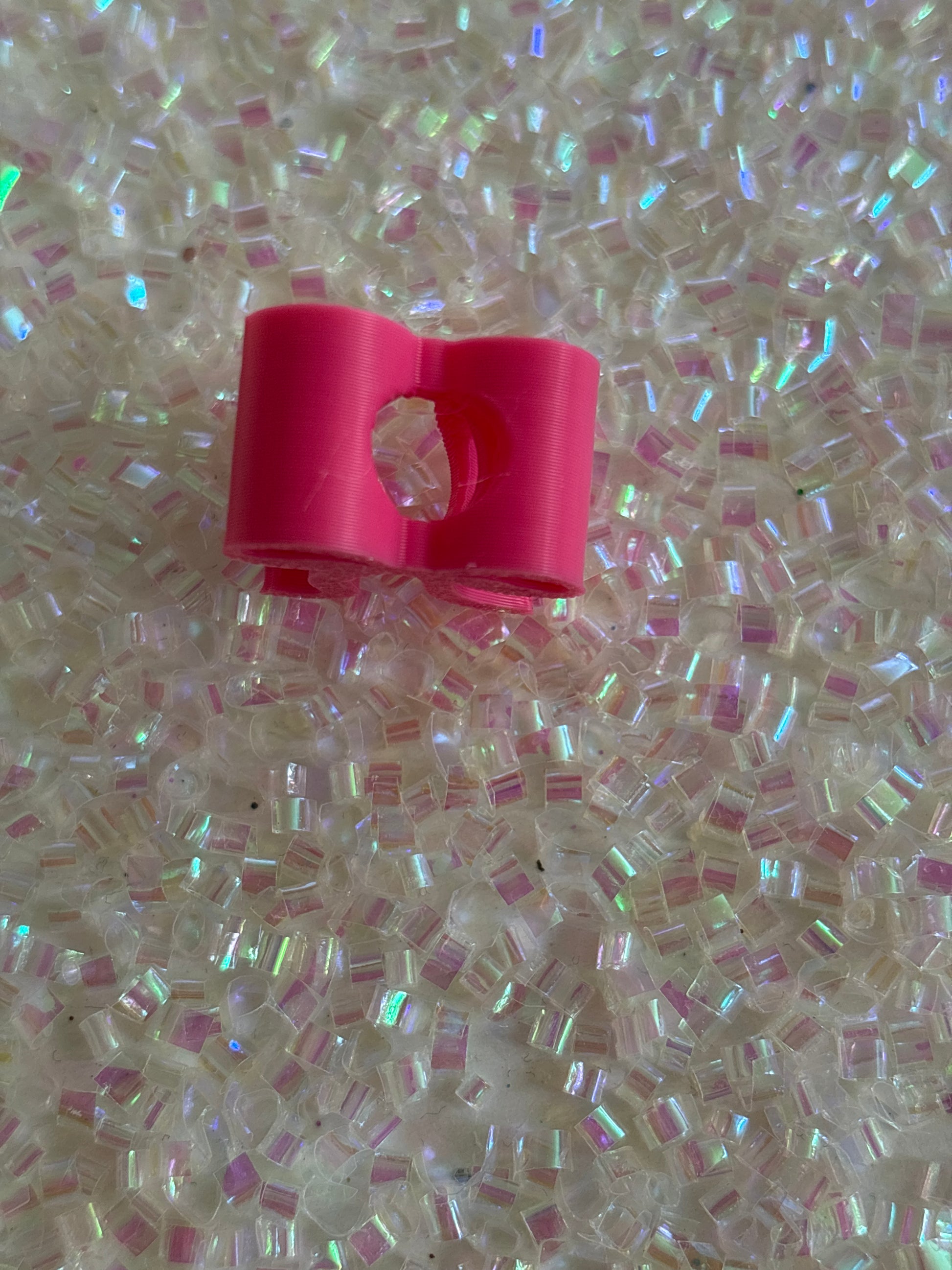 Hot pink Bow straw topper