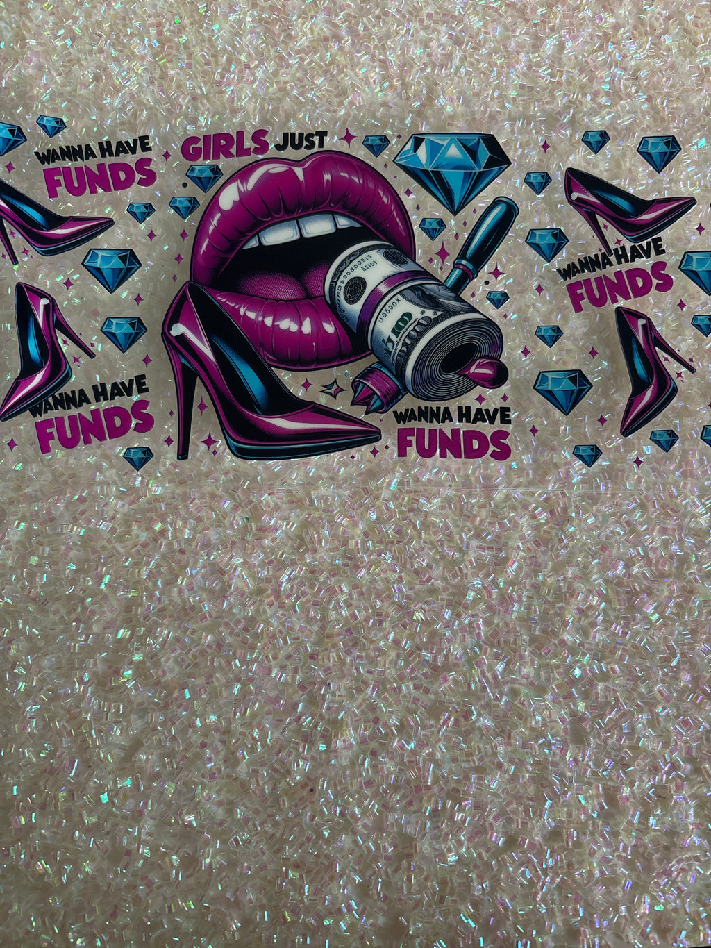 Girls just wanna have funds with lid decal
