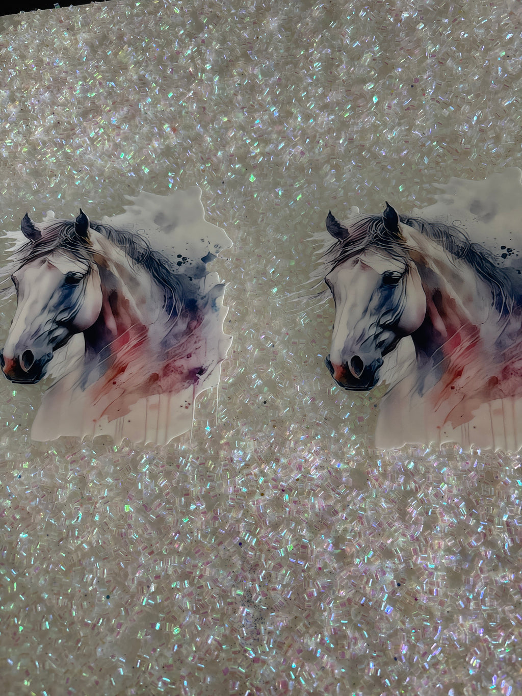 White horse with lid decal