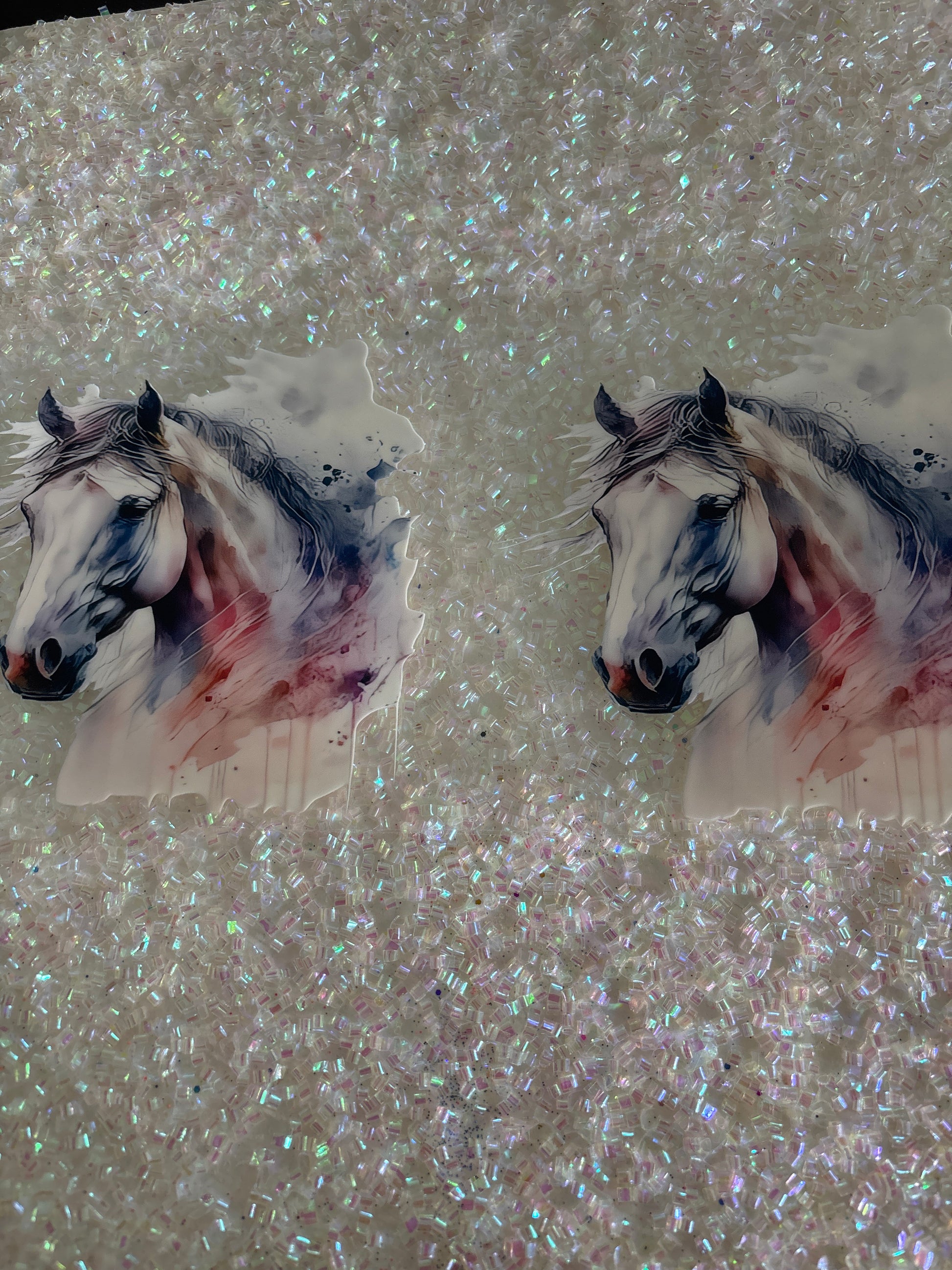 White horse with lid decal