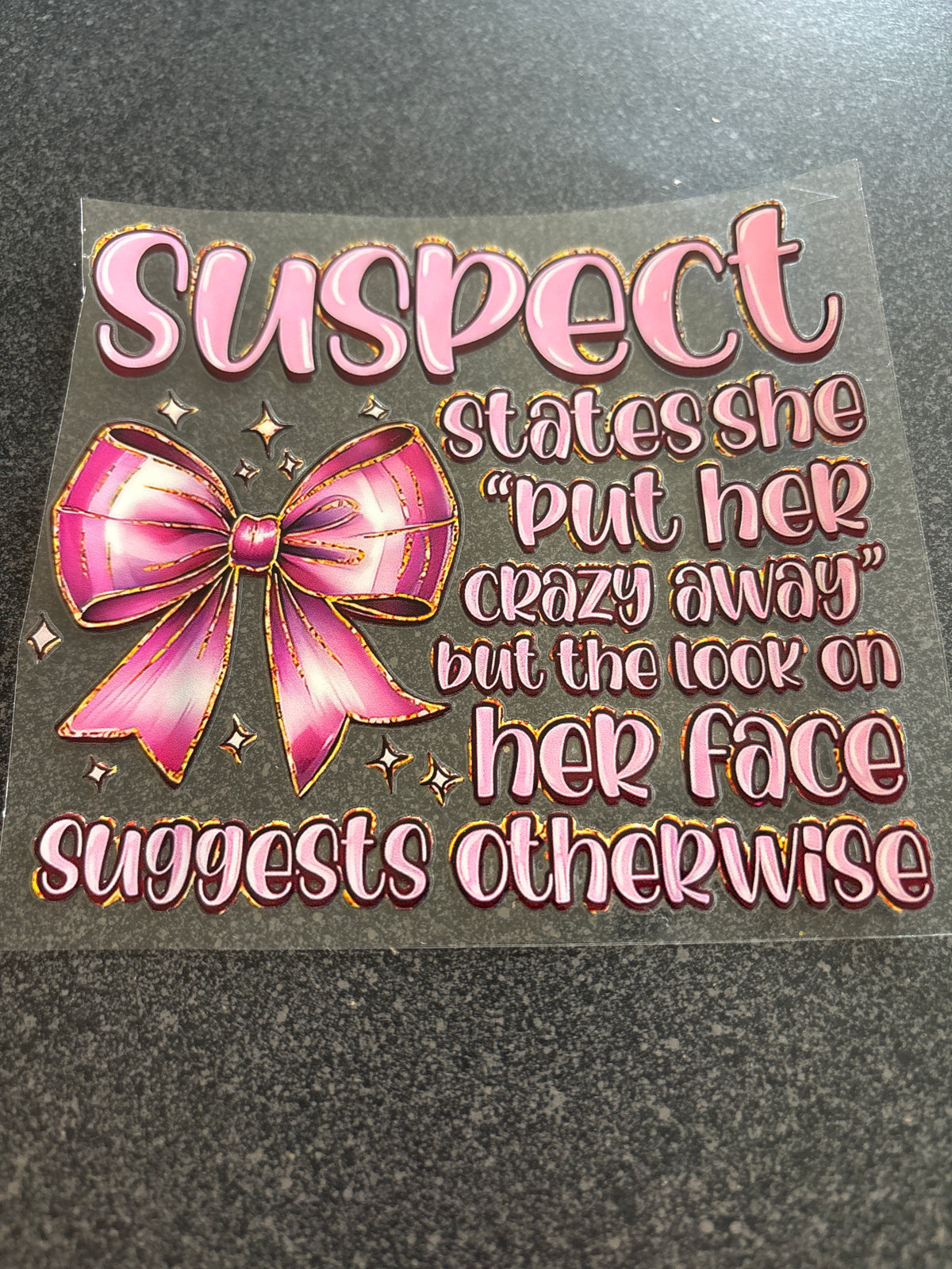 Suspect states she put her crazy away, but the look on her face suggests otherwise