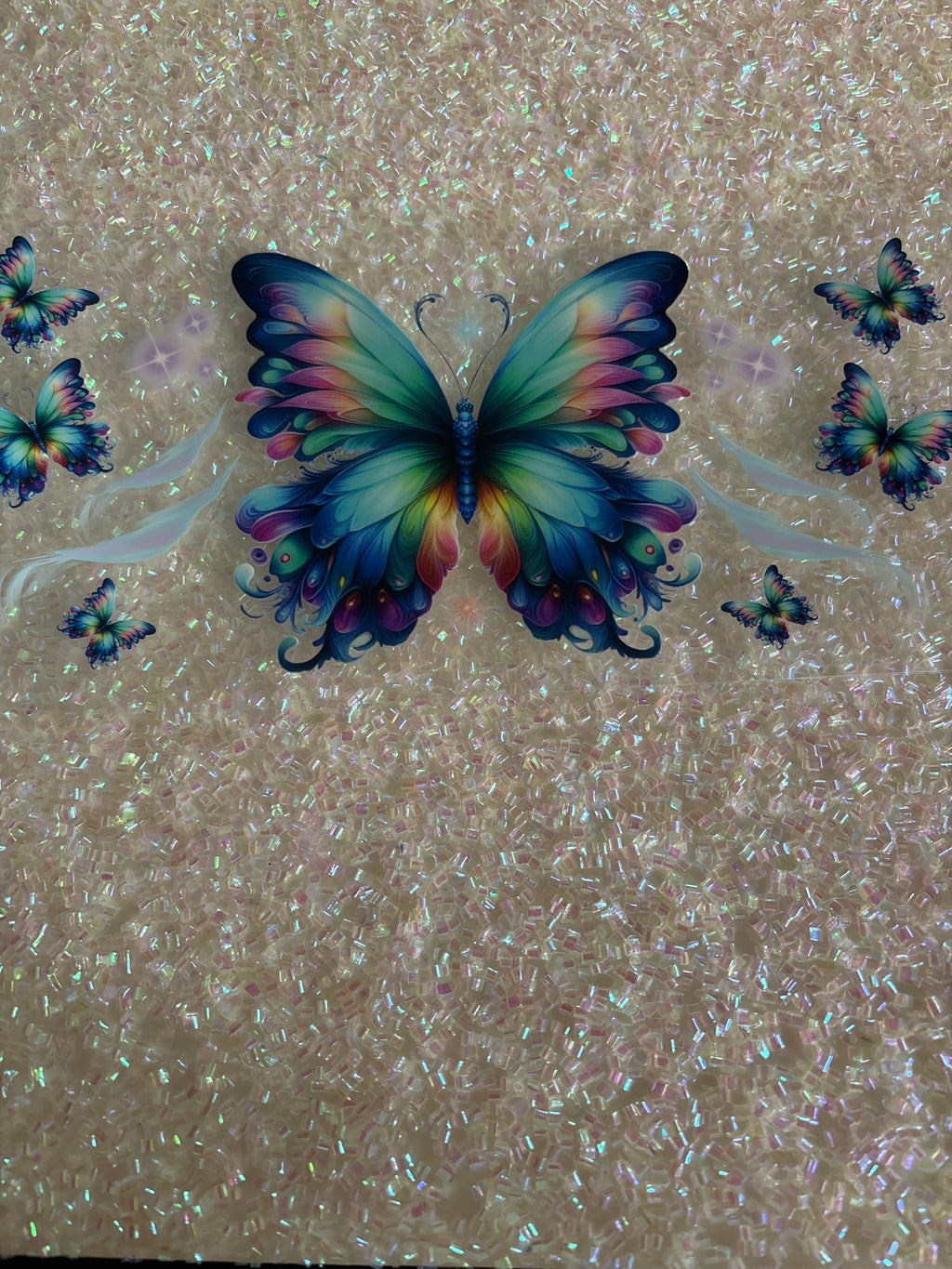 Colourful butterfly with lid decal