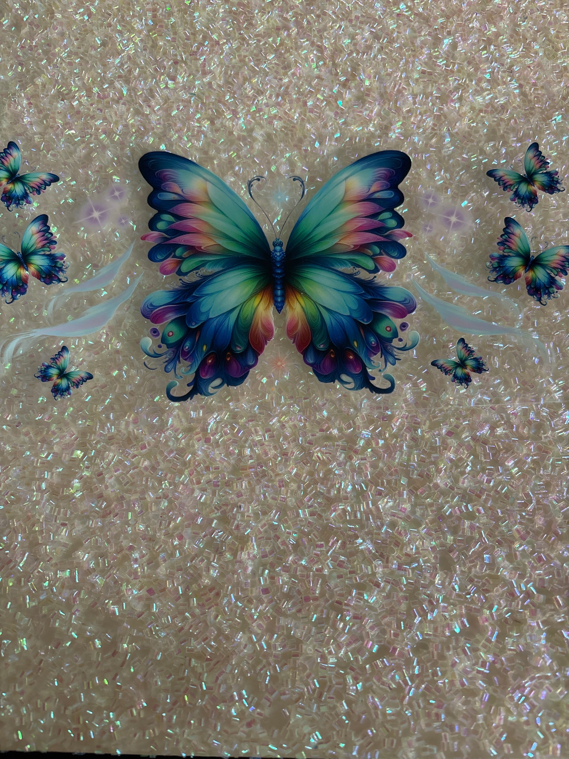 Colourful butterfly with lid decal