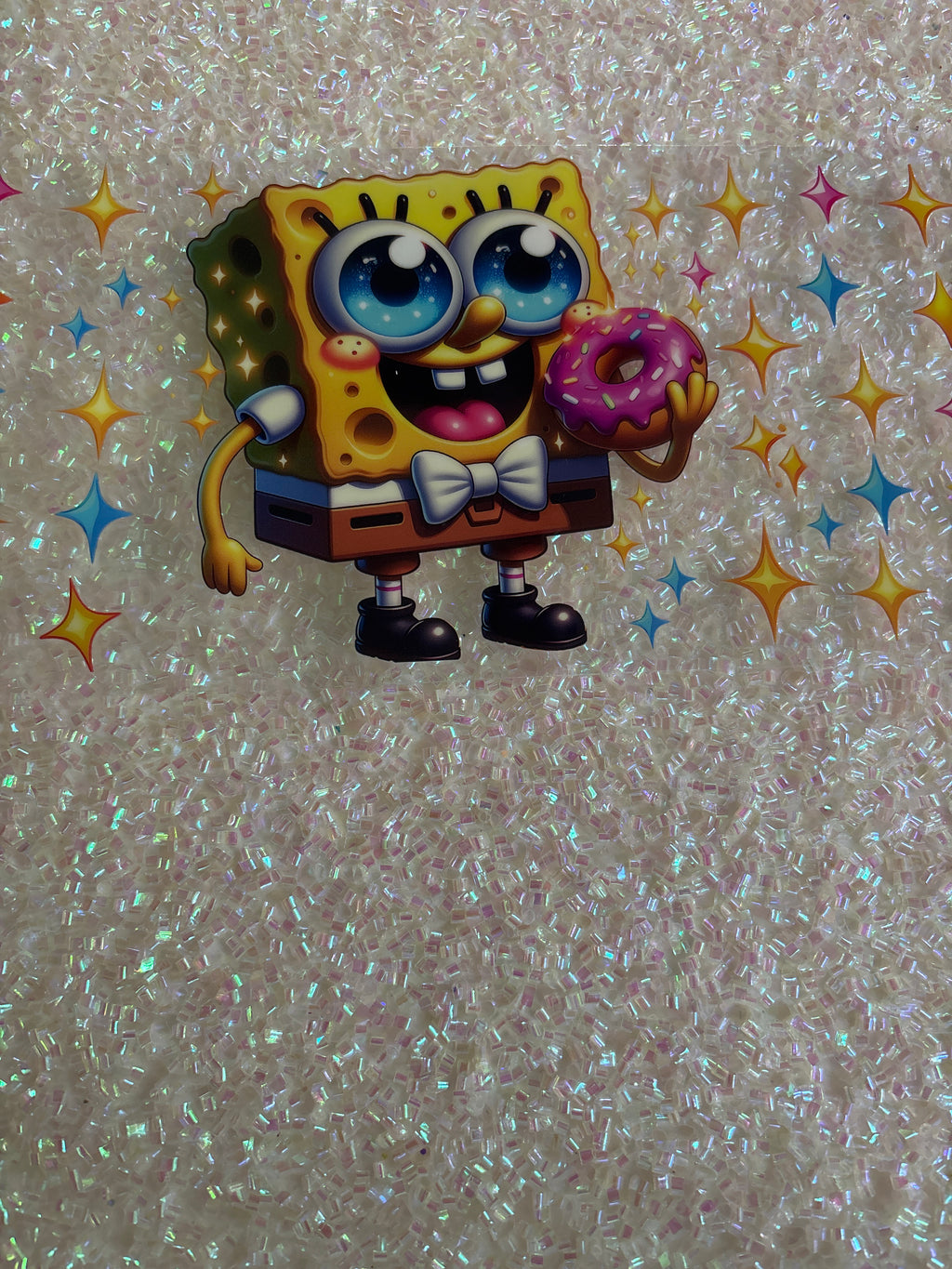 SpongeBob with doughnut and lid decal