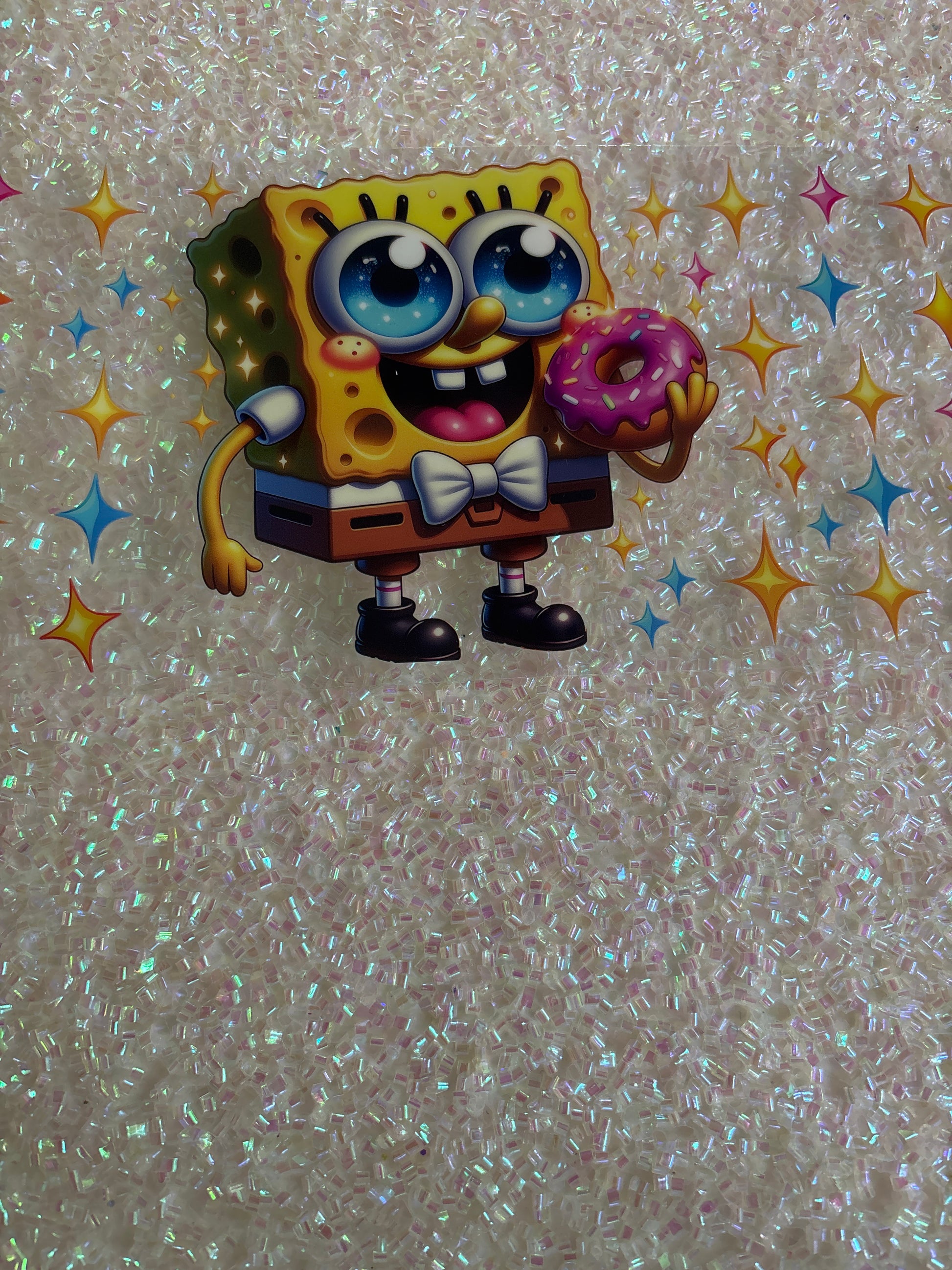 SpongeBob with doughnut and lid decal