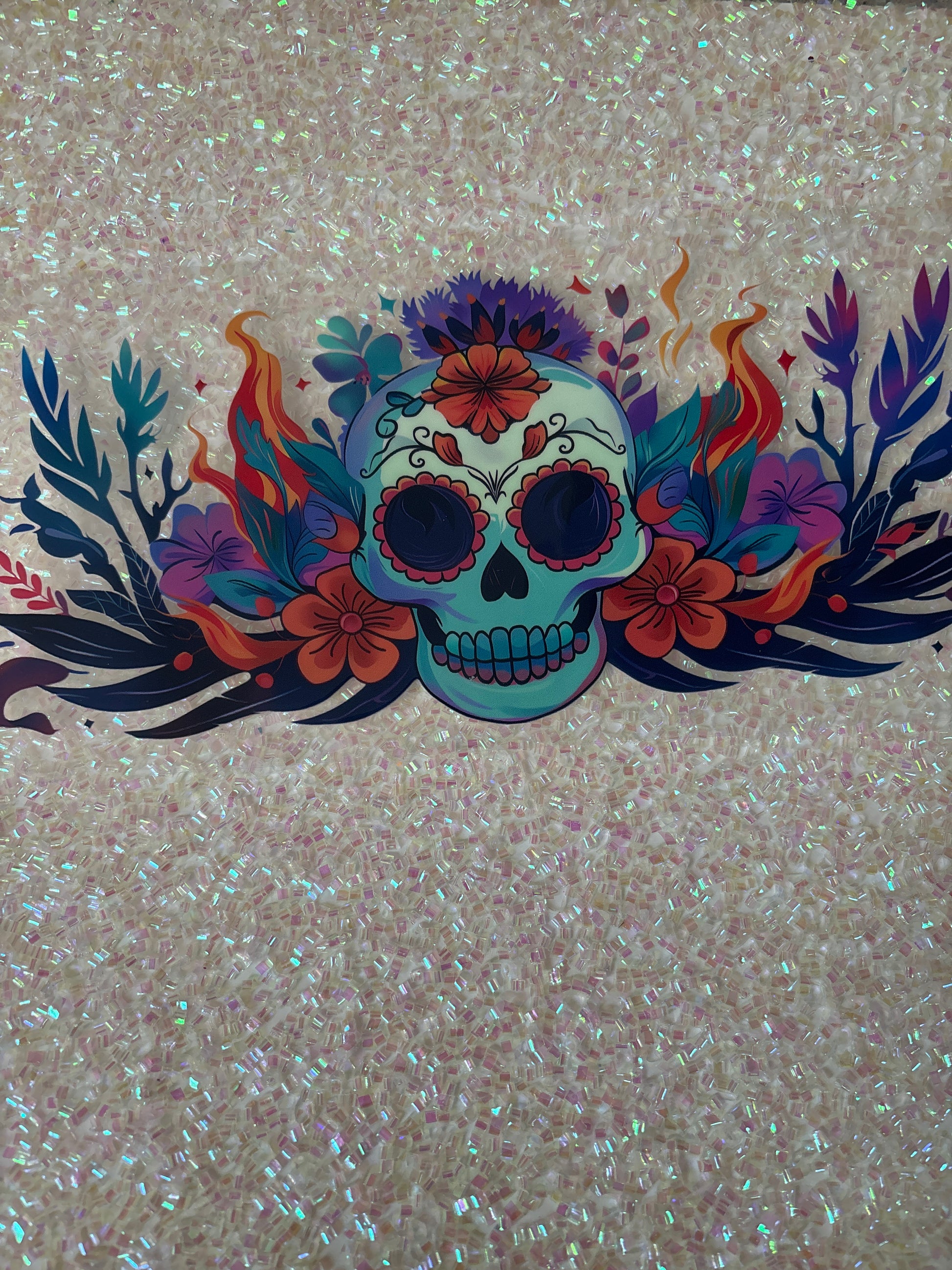 Skull with flowers