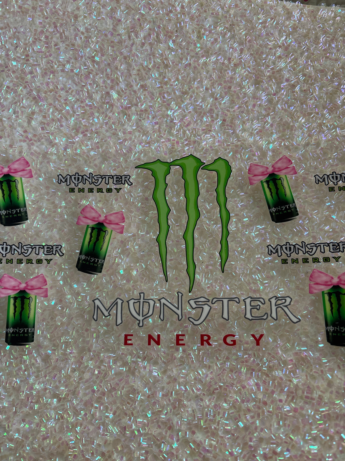 Monster energy with pink bows