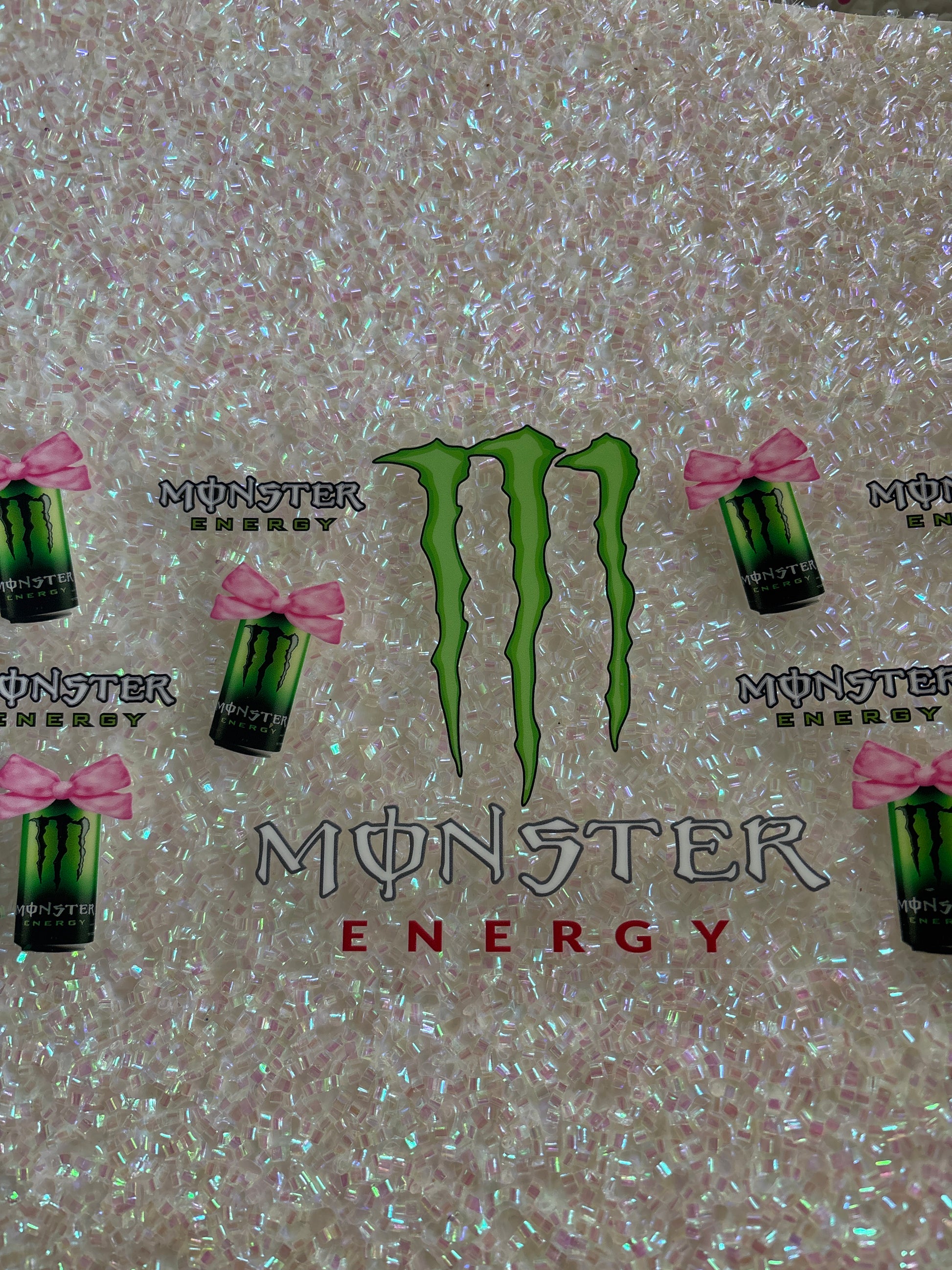 Monster energy with pink bows