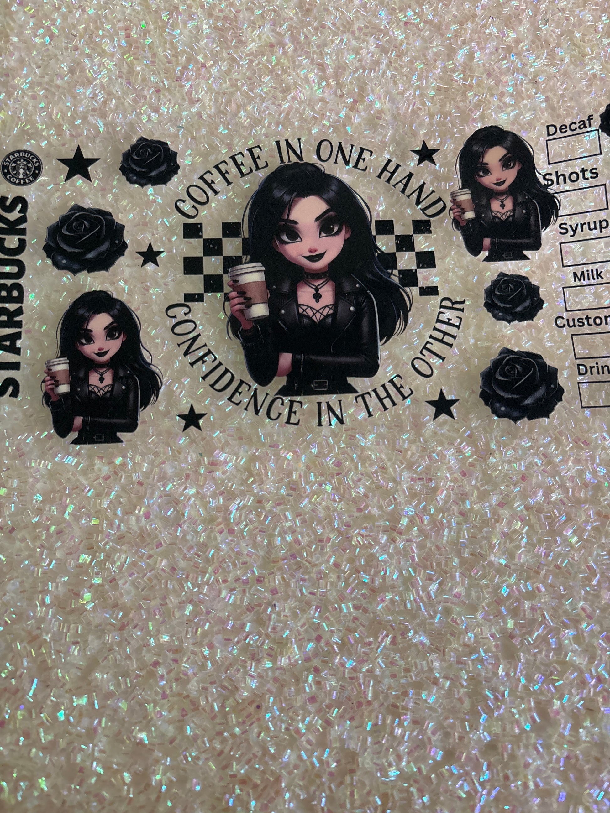 Coffee in one hand confidence in the other