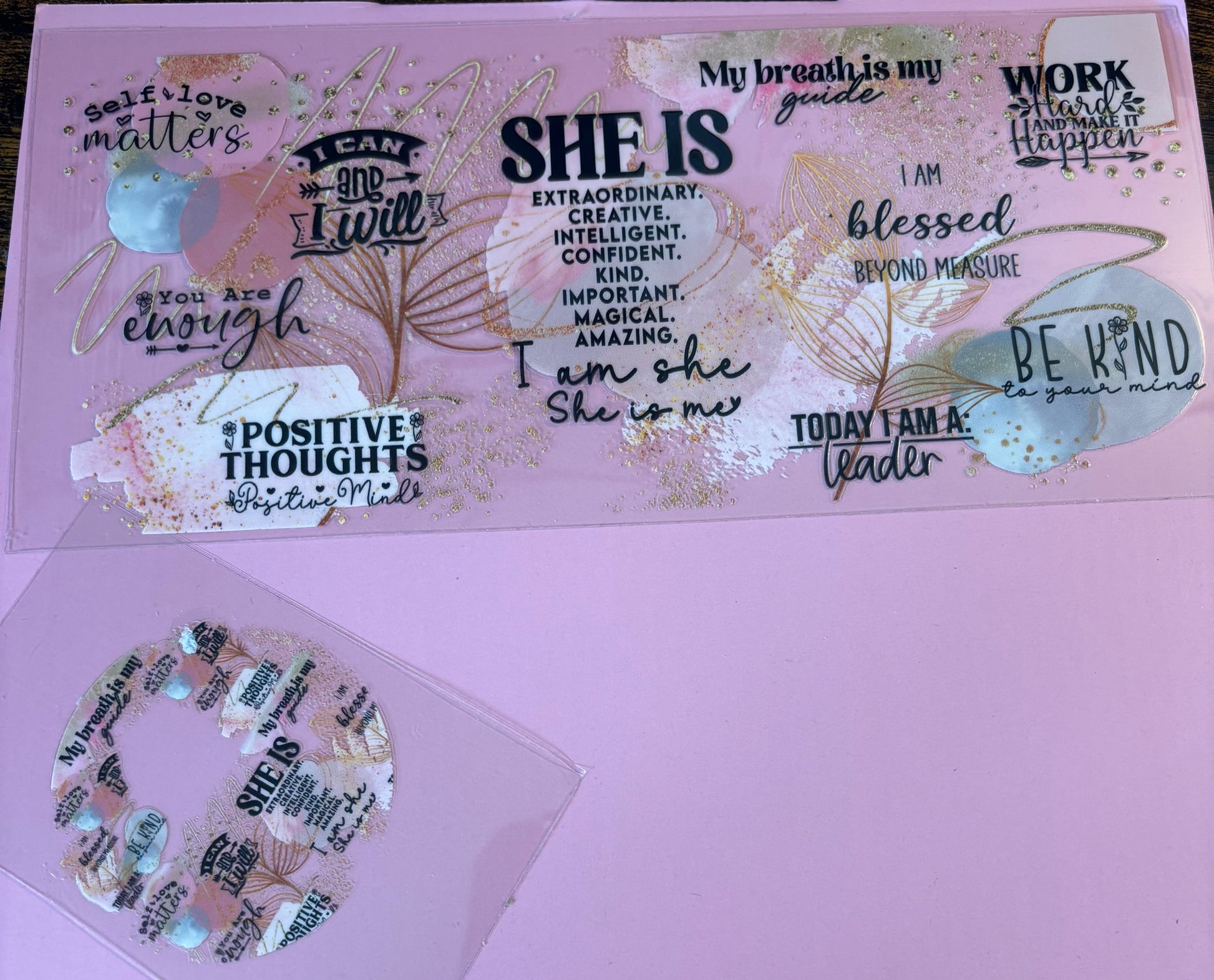 Inspirational quotes with lead decal