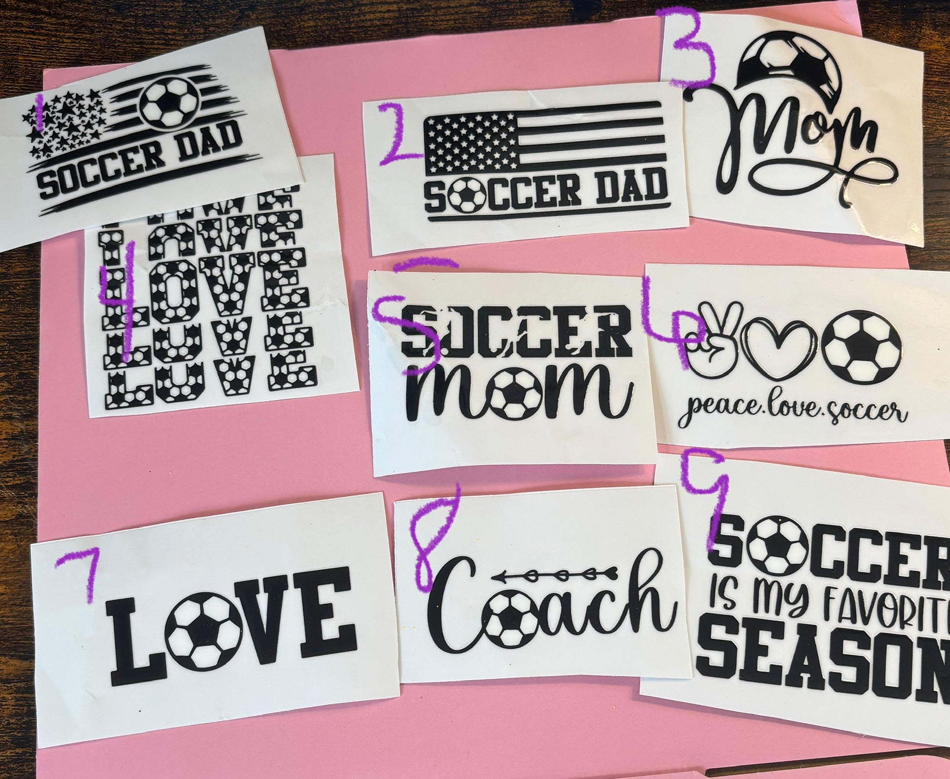 Soccer small decals chose #