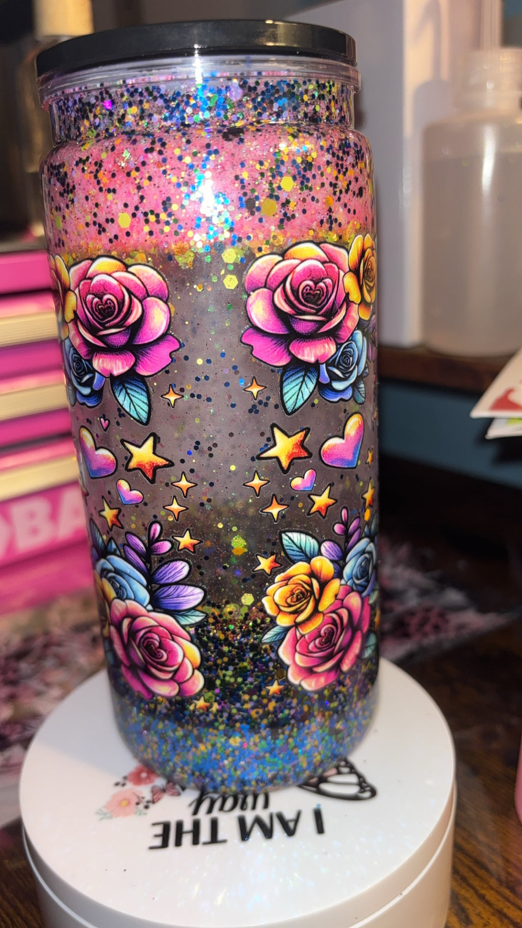 20 ounce plastic Have the day you deserve snow globe cup🖤