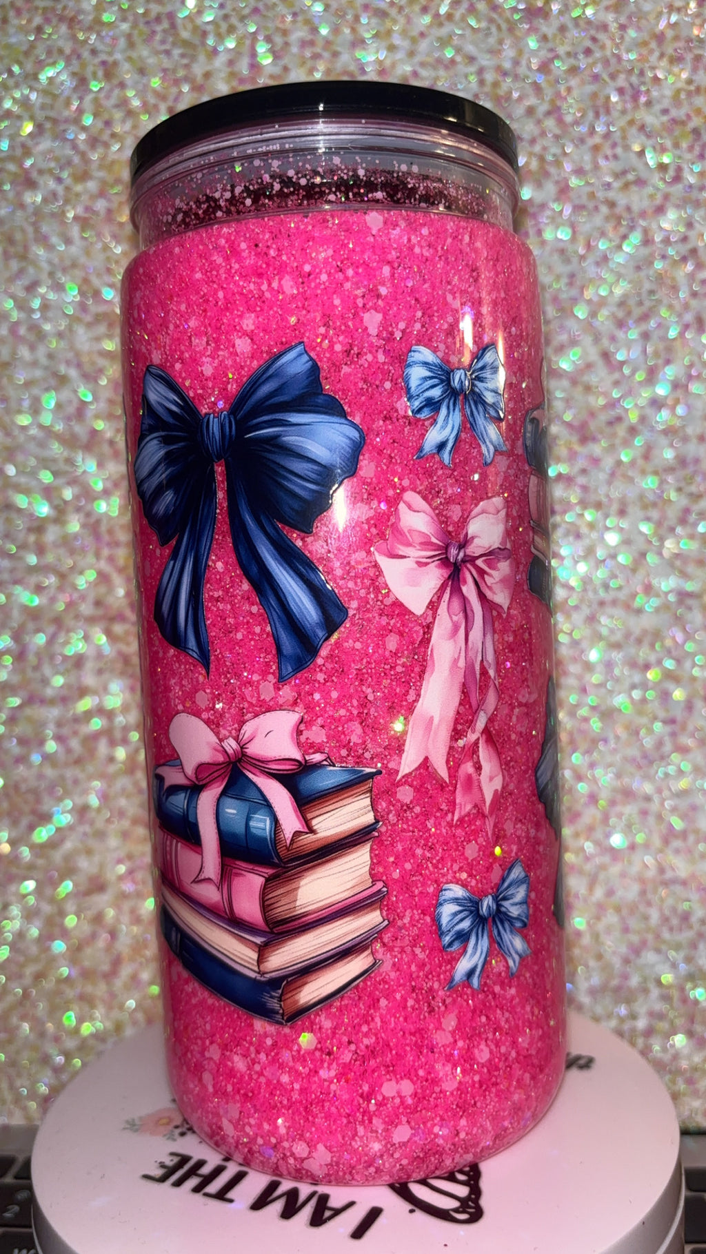 Hot Pink with Books and Bows