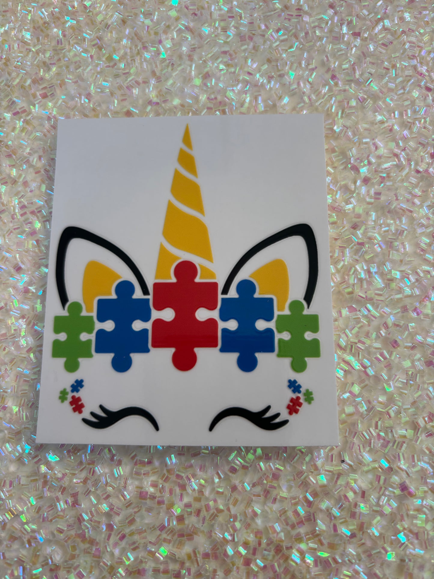 Autism unicorn puzzle pieces