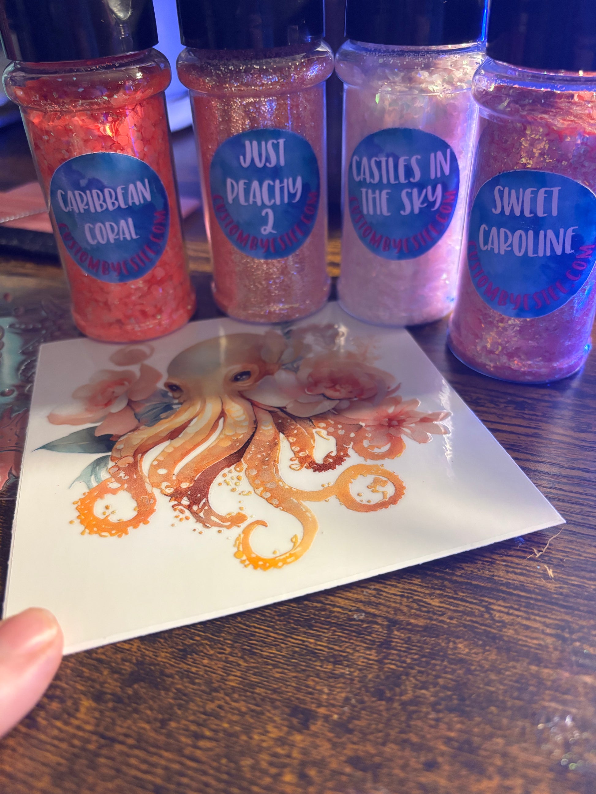 Pink Coral Octopus & Shells 🐙🐚