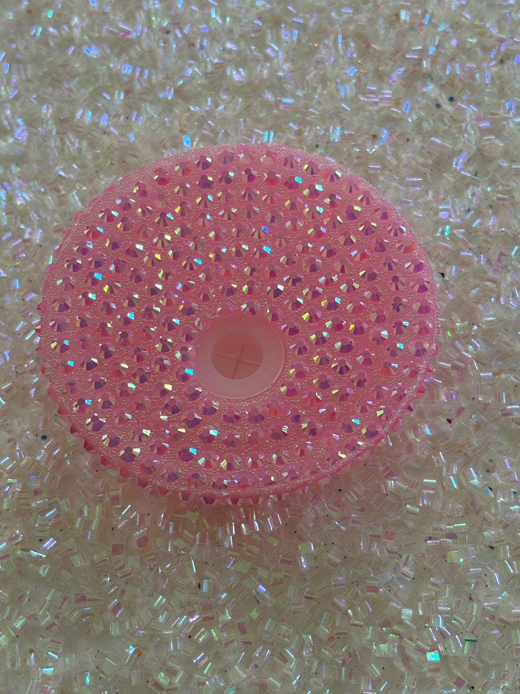 BABY PINK SUGAR BEDAZZLED LID 💕