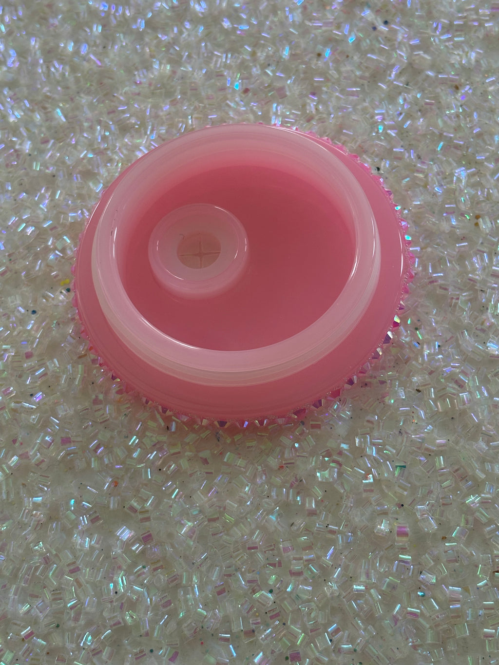 BABY PINK SUGAR BEDAZZLED LID 💕