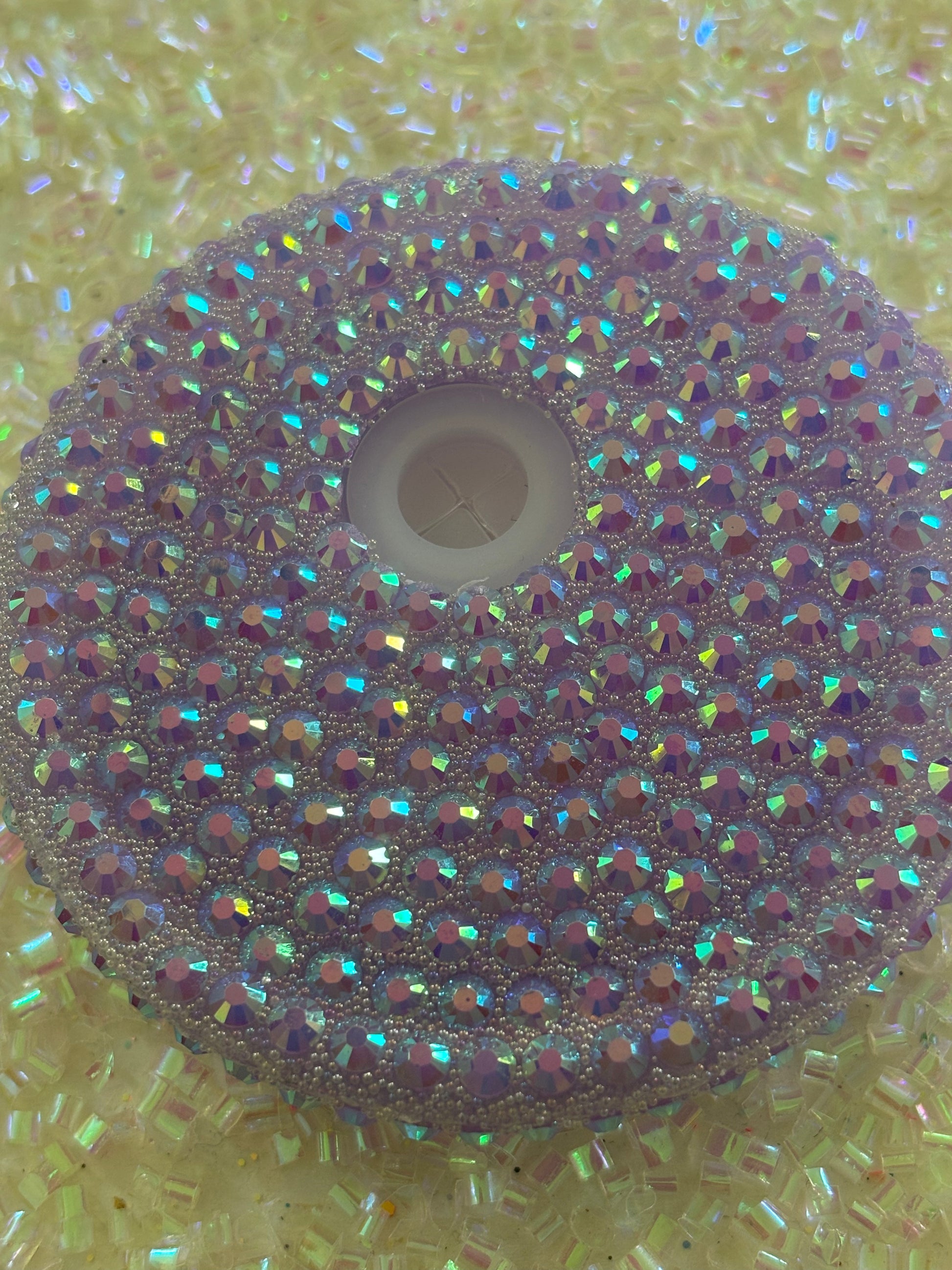 PURPLE SUGAR BEDAZZLED LID💜