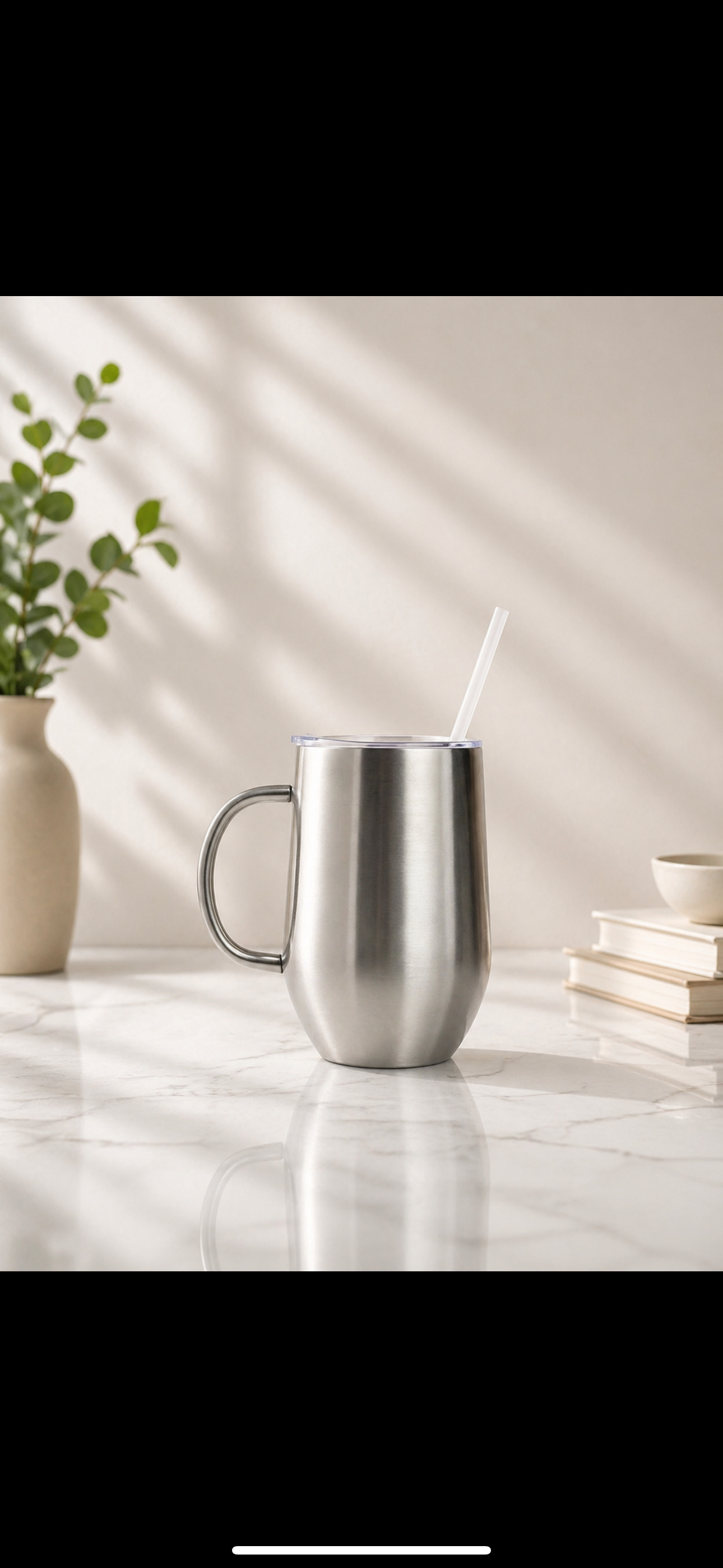 16 0z BIG STEMMY COFFEE MUG W/ STRAW