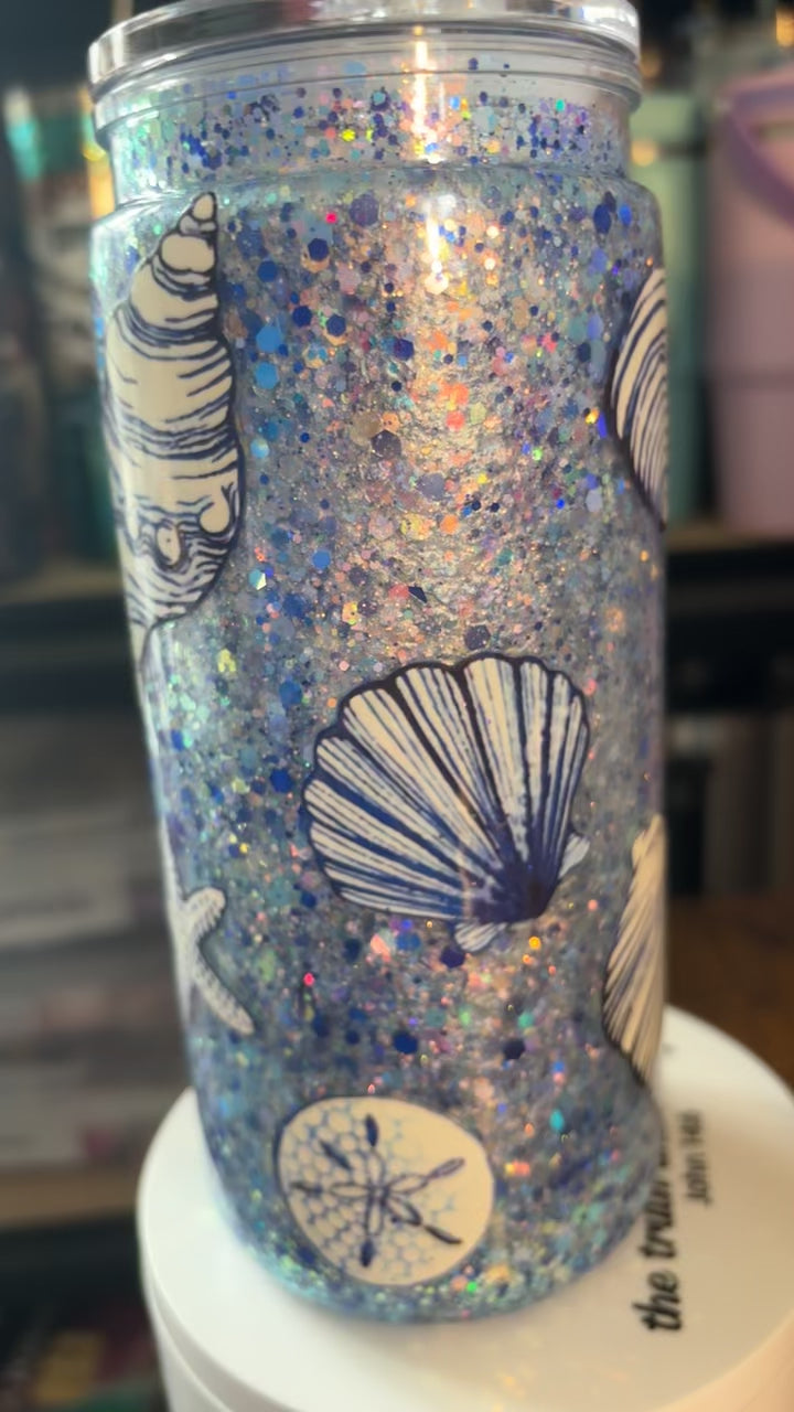 Blue seashell cup